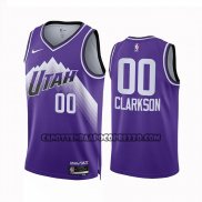 Canotte Utah Jazz Jordan Clarkson NO 00 Citta 2023-24 Viola