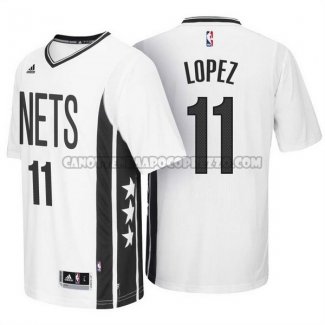 Canotte NBA Manica Corta Nets Lopez Grigio