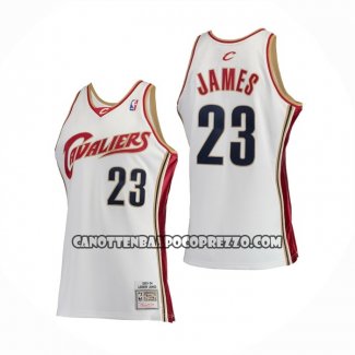 Canotte Bambino Cleveland Cavaliers LeBron James NO 23 Mitchell & Ness 2003-04 Bianco