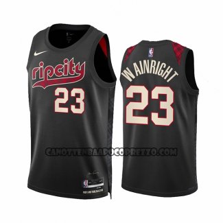 Canotte Portland Trail Blazers Ish Wainright NO 23 Citta 2023-24 Nero