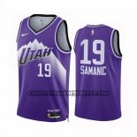 Canotte Utah Jazz Luka Samanic NO 19 Citta 2023-24 Viola