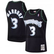 Canotte Minnesota Timberwolves Stephon Marbury NO 3 Mitchell & Ness 1997-98 Nero