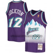 Canotte Bambino Utah Jazz John Stockton NO 12 Hardwood Classics Throwback 1996-97 Viola