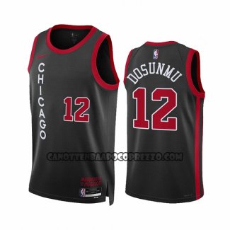 Canotte Chicago Bulls Ayo Dosunmu NO 12 Citta 2023-24 Nero