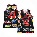 Canotte Chicago Bulls Michael Jordan Slap Sticker Mitchell & Ness 1997-98 Nero