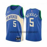 Canotte Milwaukee Bucks Malik Beasley NO 5 Citta 2023-24 Blu