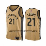 Canotte Toronto Raptors Thaddeus Young NO 21 Citta 2023-24 Or