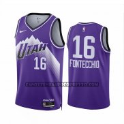 Canotte Utah Jazz Simone Fontecchio NO 16 Citta 2023-24 Viola