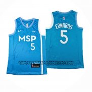 Canotte Minnesota Timberwolves Anthony Edwards NO 5 Citta 2024 Blu