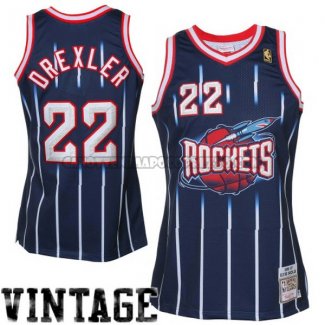 Canotte NBA Throwback Rockets Drexler Blu