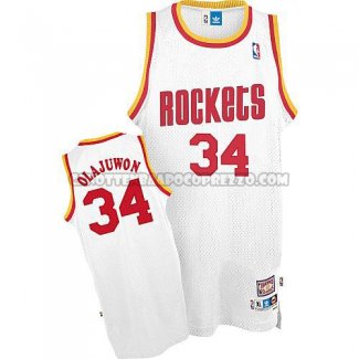 Canotte NBA Throwback Rockets Olajuwon Bianco