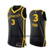 Canotte Golden State Warriors Chris Paul NO 3 Citta Autentico 2023-24 Nero