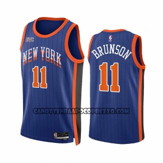 Canotte New York Knicks Jalen Brunson NO 11 Citta 2023-24 Blu