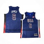 Canotte USA 2024 LeBron James Blu