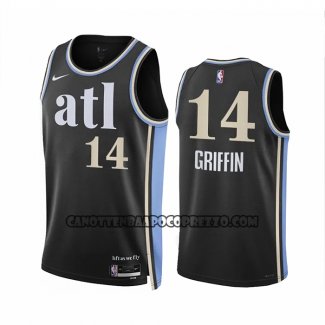 Canotte Atlanta Hawks AJ Griffin NO 14 Citta 2023-24 Nero