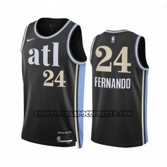 Canotte Atlanta Hawks Bruno Fernando NO 24 Citta 2023-24 Nero