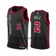 Canotte Chicago Bulls Lonzo Ball NO 2 Citta 2023-24 Nero