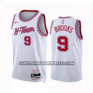 Canotte Houston Rockets Dillon Brooks NO 9 Citta 2023-24 Bianco