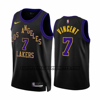 Canotte Los Angeles Lakers Gabe Vincent NO 7 Citta 2023-24 Nero