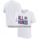 Canotte Manica Corta Los Angeles Clippers 2024 NBA Playoffs Mantra Bianco