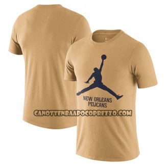 Canotte Manica Corta New Orleans Pelicans Essential Jumpman Marrone