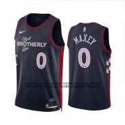 Canotte Philadelphia 76ers Tyrese Maxey NO 0 Citta 2023-24 Blu