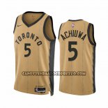 Canotte Toronto Raptors Precious Achiuwa NO 5 Citta 2023-24 Or