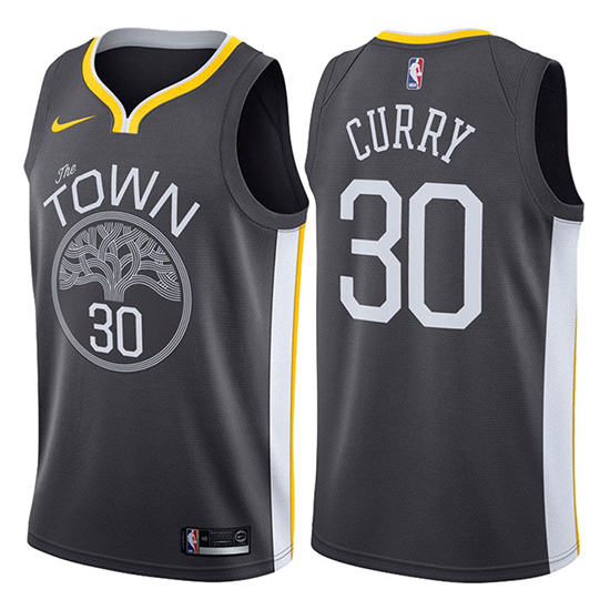 Canotte nba NBA Warriorsrs Stephen Curry Statement 2017-18 Grigio a ...