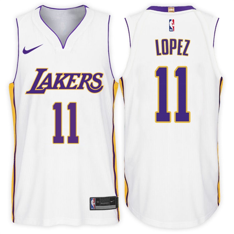 Canotte nba NBA Autentico Lakers Lopez 2017-18 Bianco a poco prezzo ...